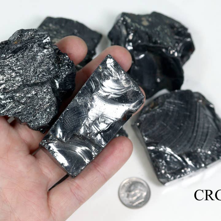 Crystal River Gems LLC - Vendita all'ingrosso Pietra/cristallo spirituale - LOTTO DA 300 GRAMMI - Cristalli russi di shungite Elite 41-50 g