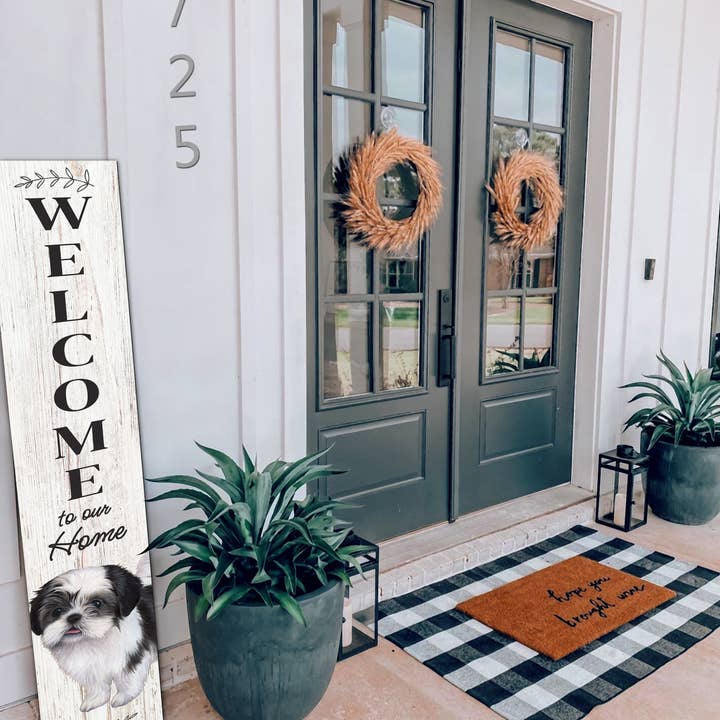 E&S Pets - Wholesale Sign - Shih Tzu, black Welcome sign