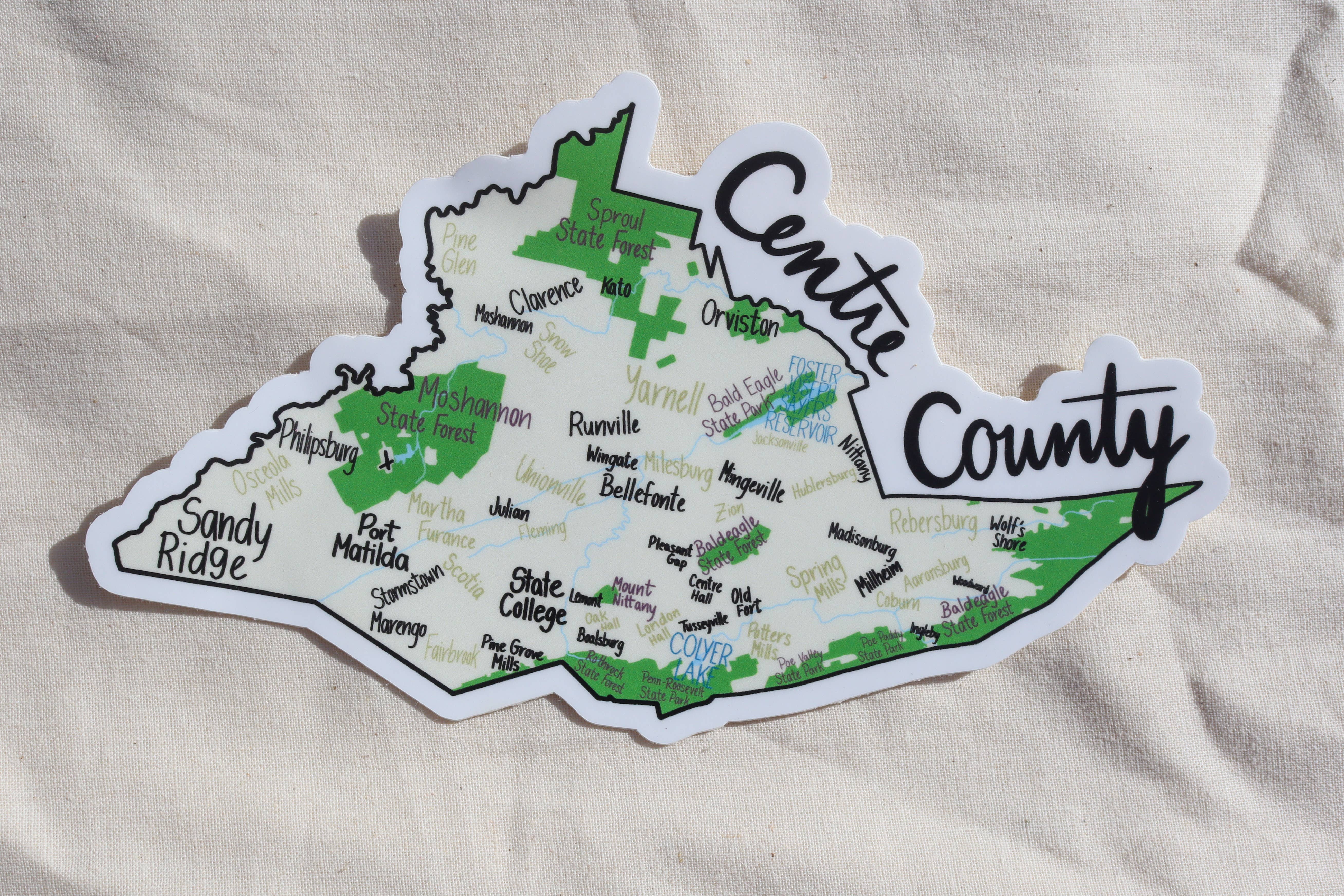 Sisters' Sunflowers - Wholesale Sticker - Centre County Map Sticker5