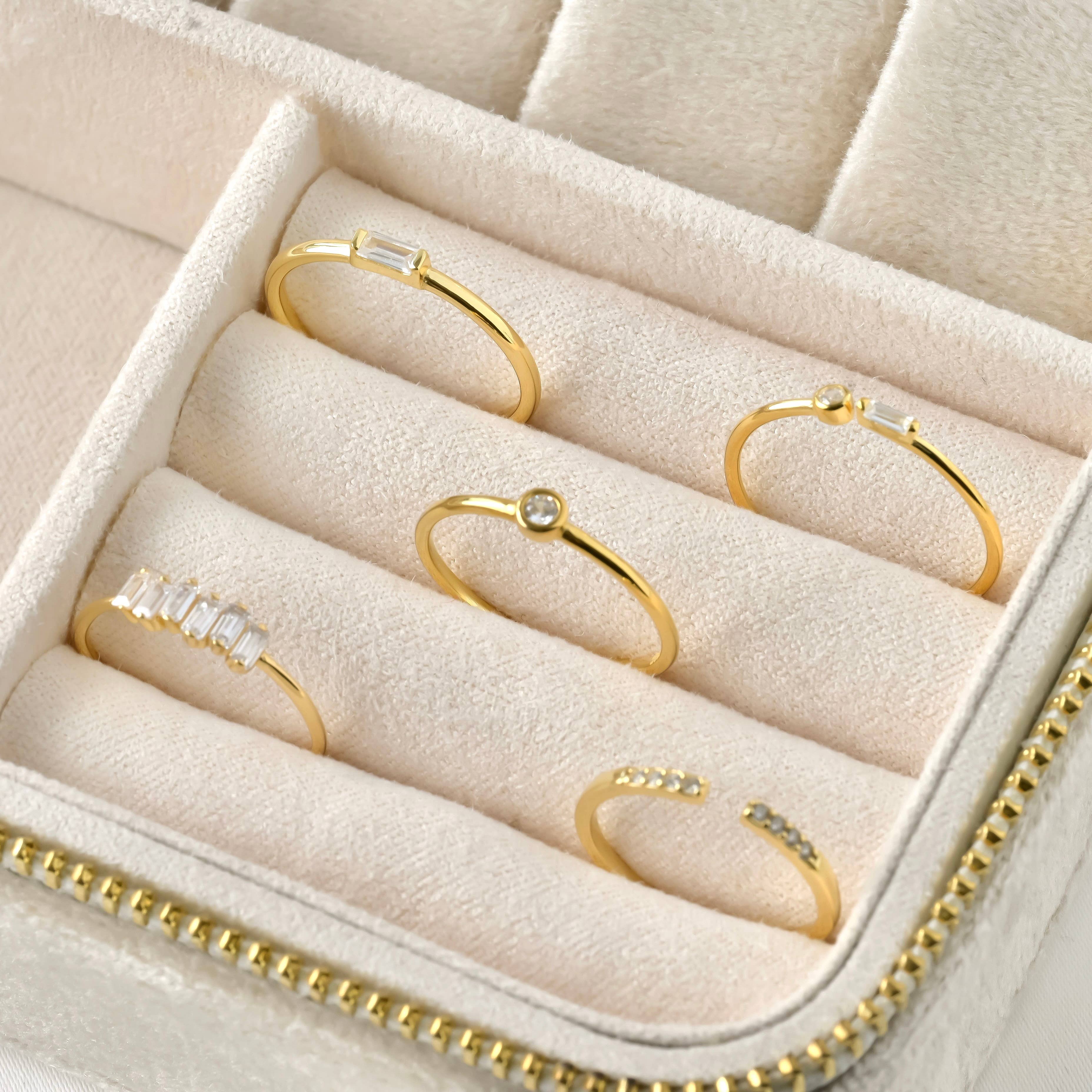 Blueyejewelry - Vente Anneau/bague à empiler - Bagues en argent 925 et diamants - Bague avec lunette - Bague baguette5