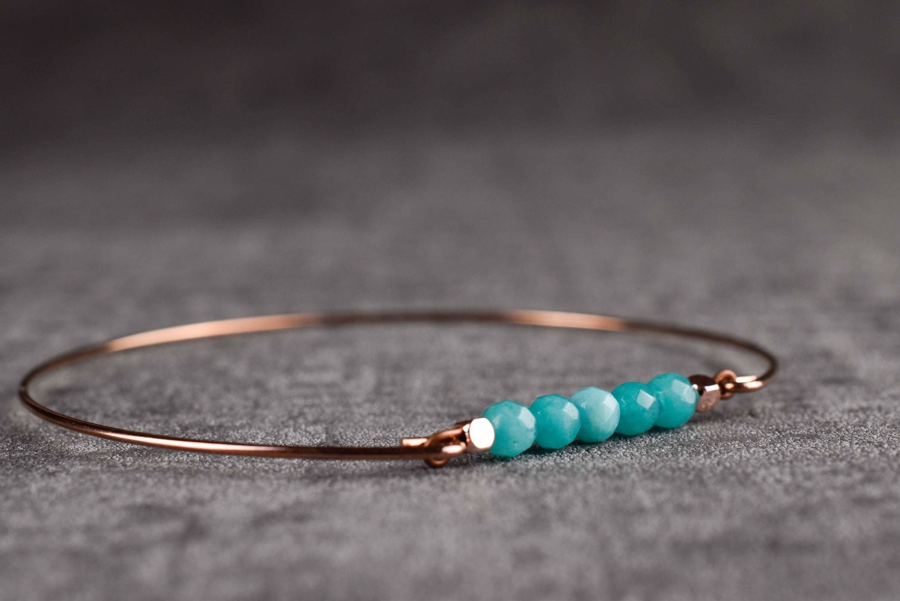 MadamLili - Wholesale Cuff Bracelet - Aquamarine bangle - rose gold plated maritime jewelry5