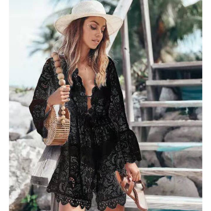 Delicate Lace Beach Dress Kimono SDK099 for wholesale by PEACH ACCESSORIES