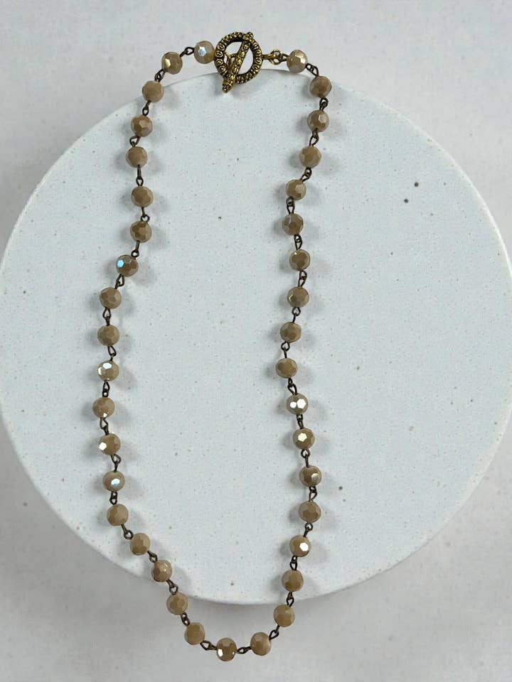 20 “ Collar de marfil neutro con cierre de plata para venta al por mayor de Ava Capri