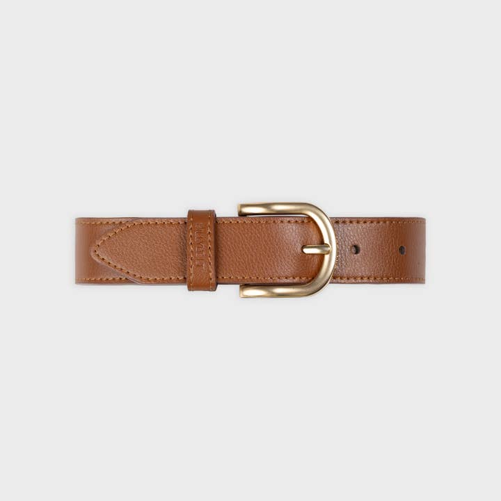 Women's plain leather belt - Brown for wholesale by BILLYBELT
