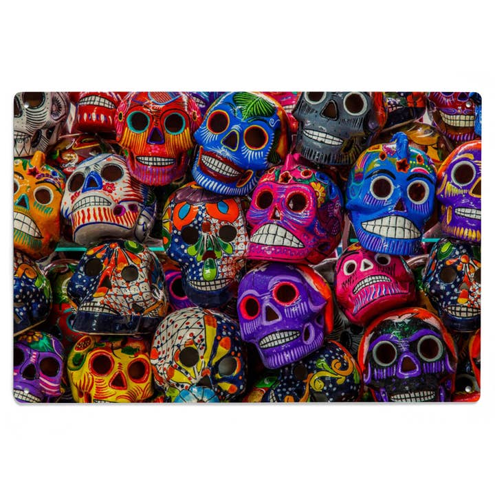 WOOD SIGN ART Ceramic Dia de los Muertos Sugar Skulls for wholesale by Lantern Press