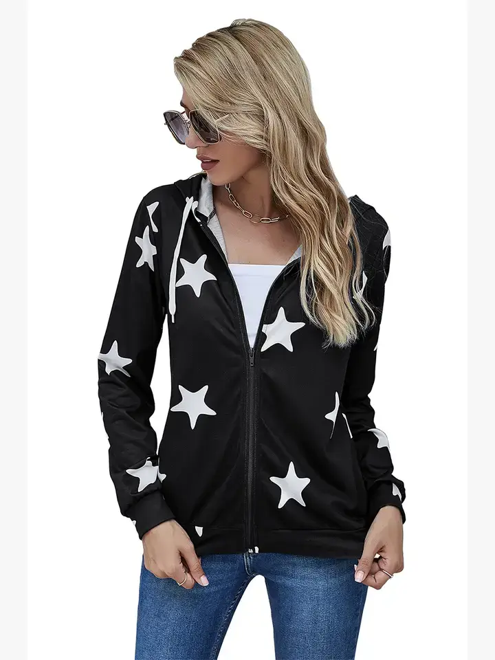 Supreme Fashion - Vendita all'ingrosso Felpa con cappuccio - Donna - Felpa con cappuccio ampia a maniche lunghe con cerniera.8