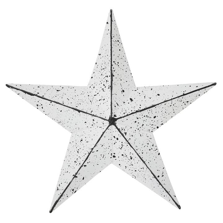 VHC Brands - Wholesale Wall Accent - Metal Star Speckled White Distressed 8x81