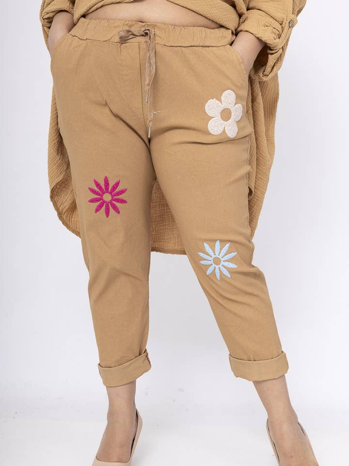Pomelo paris - Wholesale Pants - Women's - MOON PANTS 3 FLOWERS1