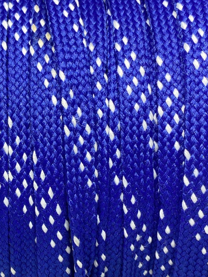 Premium Blue and White Sport Team Shoelaces for wholesale by The Shoelace Factory