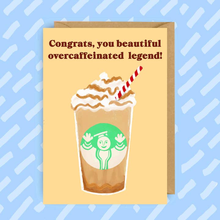 Sjovt eksamenskort, kaffevittighed, gymnasium, universitet for engroshandel hos The Queer Store