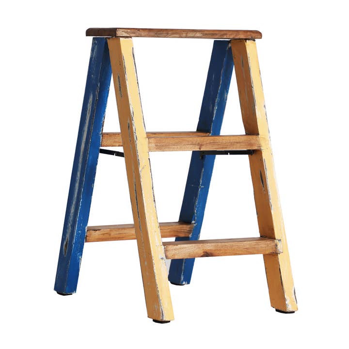 Escalera Stabie, De Madera De Mahogany, En Color Azul para venta al por mayor de Kodu