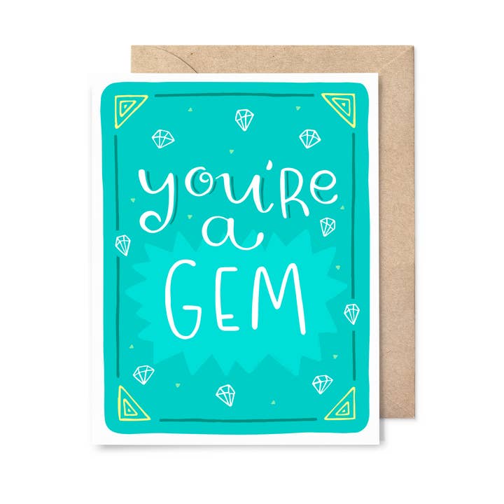 You're A Gem Thank You Card for wholesale by Pinwheel Print Shop