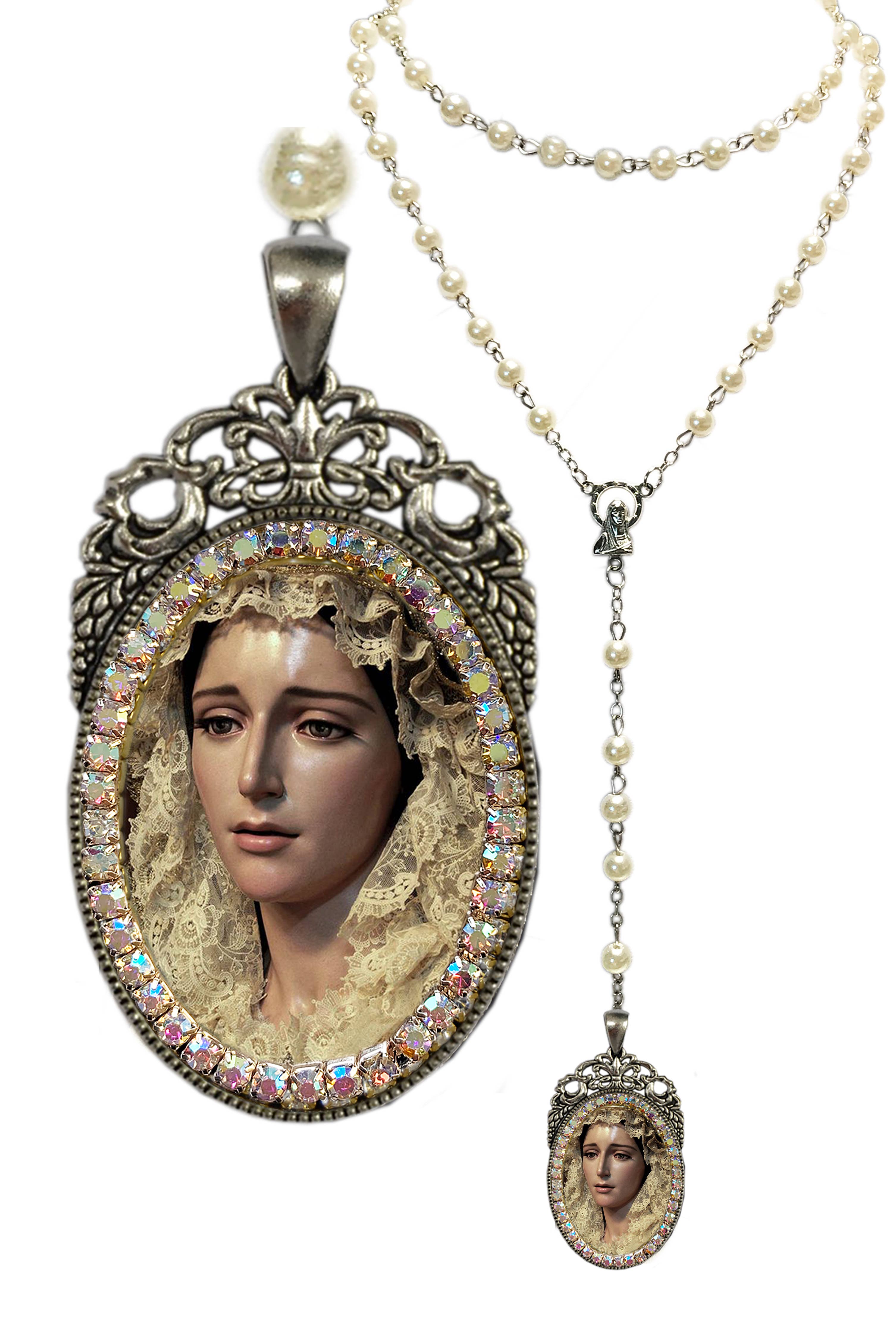 MariaSantissimaShop - Wholesale Pendant/Charm Necklace - Maria De La Estrella - Rosary - Vélez Malaga - Virgen De La Estrella - Handmade - Necklace Christian Religious Jewelry Medal0