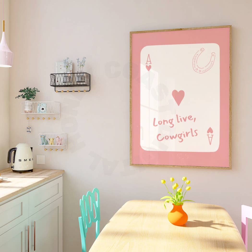 Honey Coast Print Co. - Wholesale Art Print - Long Live Cowgirl Pink Playing Card Wall Art Prints5