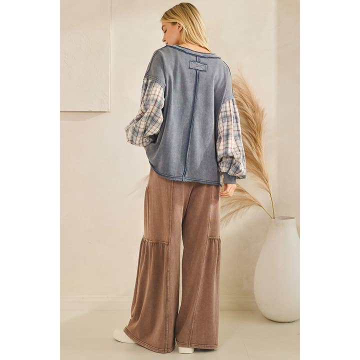 Sage + Fig - Wholesale T-Shirt - Women's - THE INDIE FLANNEL CONTRAST PULLOVER7