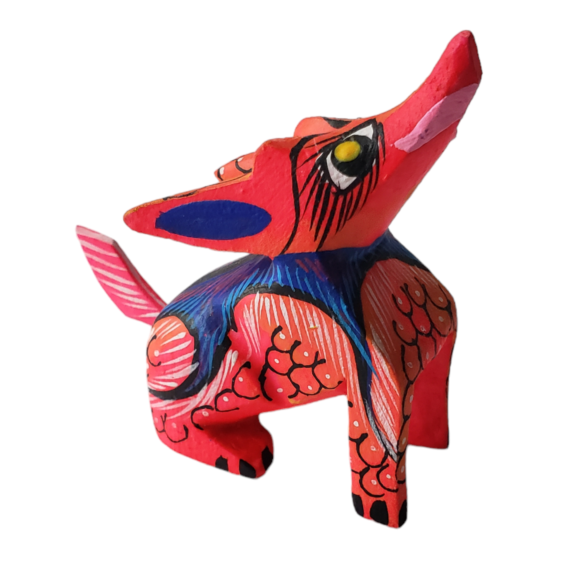 The Little Pueblo - Wholesale Decorative Figurine - Oaxacan Alebrije Coyote Mini Wood Carving Mexican Hand Painted2