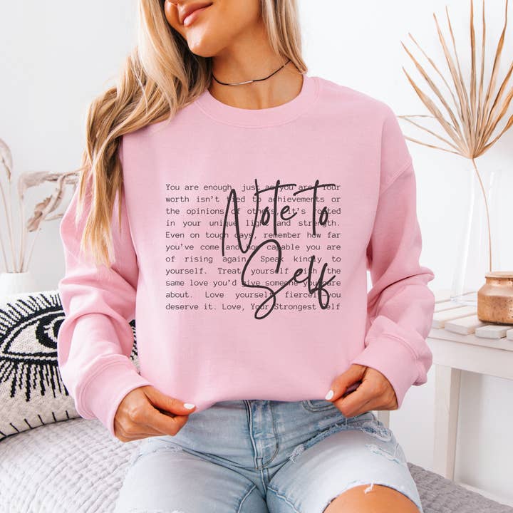 Trendznmore - Modern Graphic Apparel - Wholesale Graphic Sweatshirt - Women's - Note to Self Inspirational Definition Women's Sweatshirt7