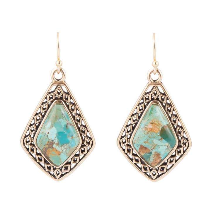 Pendientes de flecha de turquesa auténtica Native Vibe para venta al por mayor de Barse Jewelry