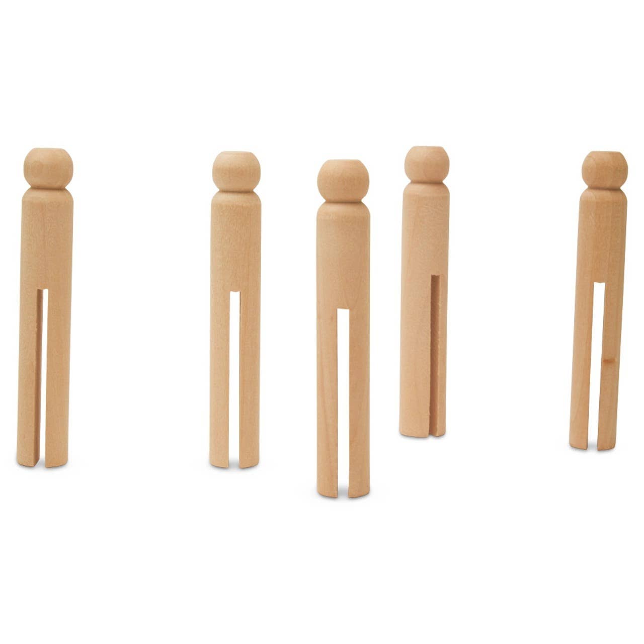 Woodpeckers Crafts - Wholesale DIY Craft Kit - Wood Doll Clothespin, Round, 3-3/4", straight bottom1