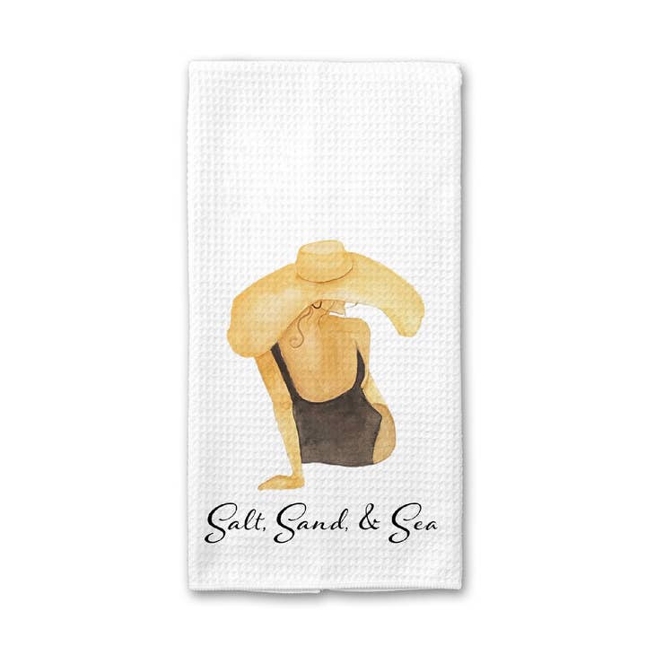 Zout Zand Zee #3 Wafel Weef Handdoek voor wholesale door Crows Nest Atelier, LLC