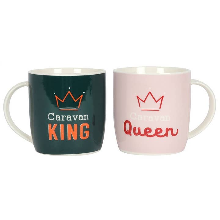 Caravan King and Queen Mug Set for wholesale by Something Different Wholesale