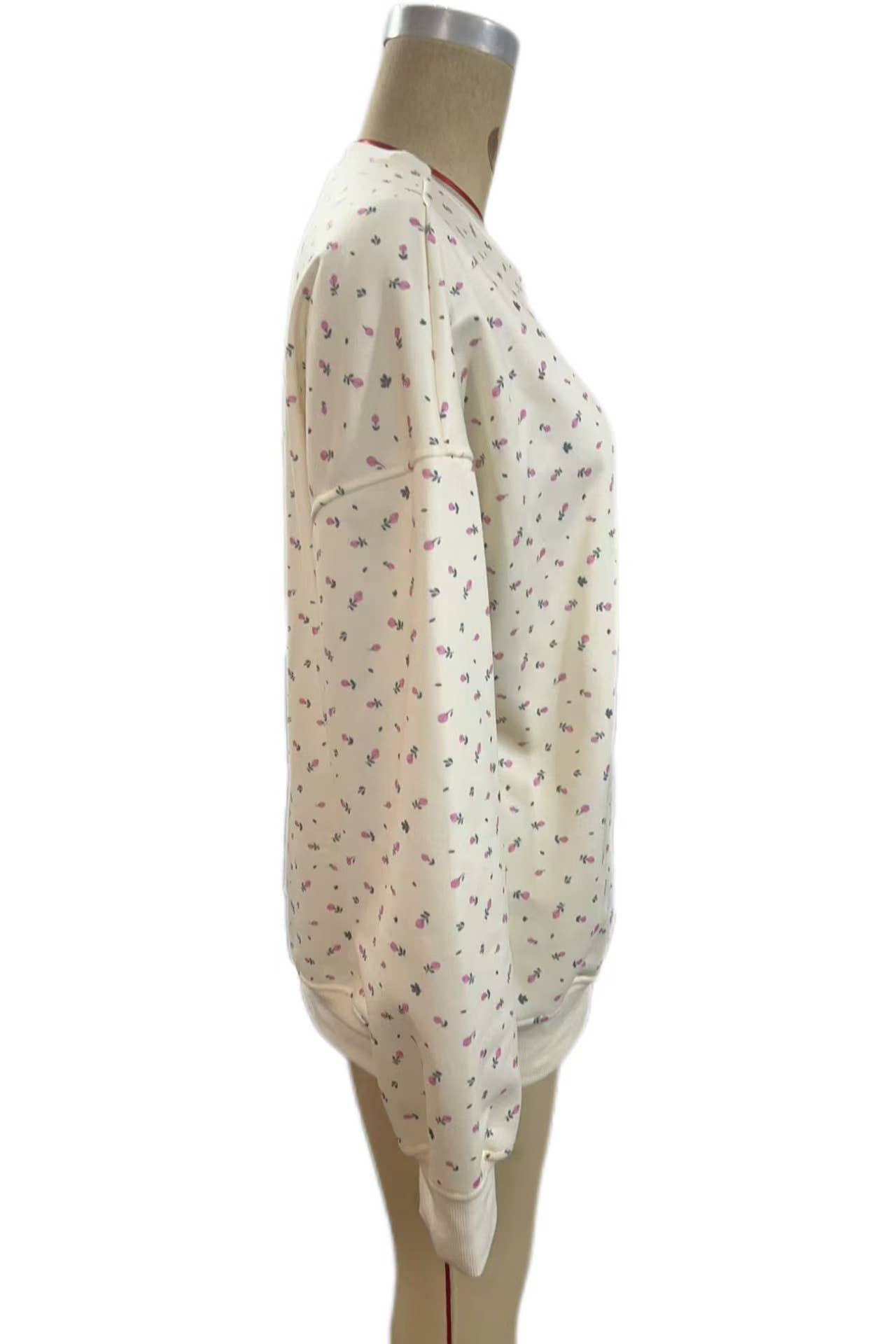 Yellow Vintage Floral print oversize boxy loose sweatshirt crewneck for wholesale on Faire8