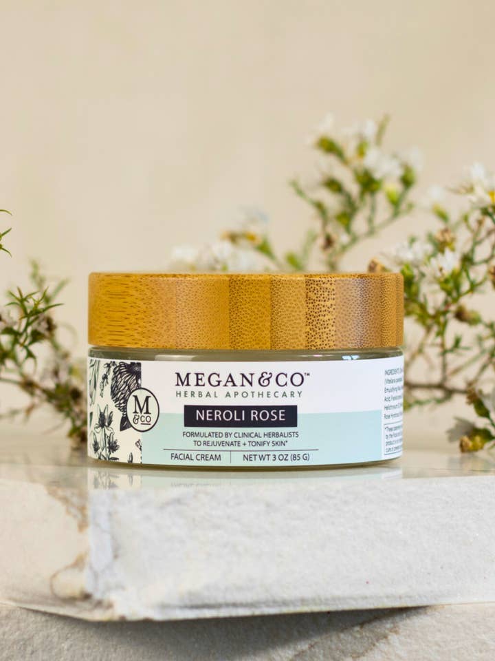 Neroli Rose Face Cream (85g) – Botanical Face Cream for Skin Tone, Balance & Radiant Hydration for wholesale by MEGAN & CO. Herbal Apothecary