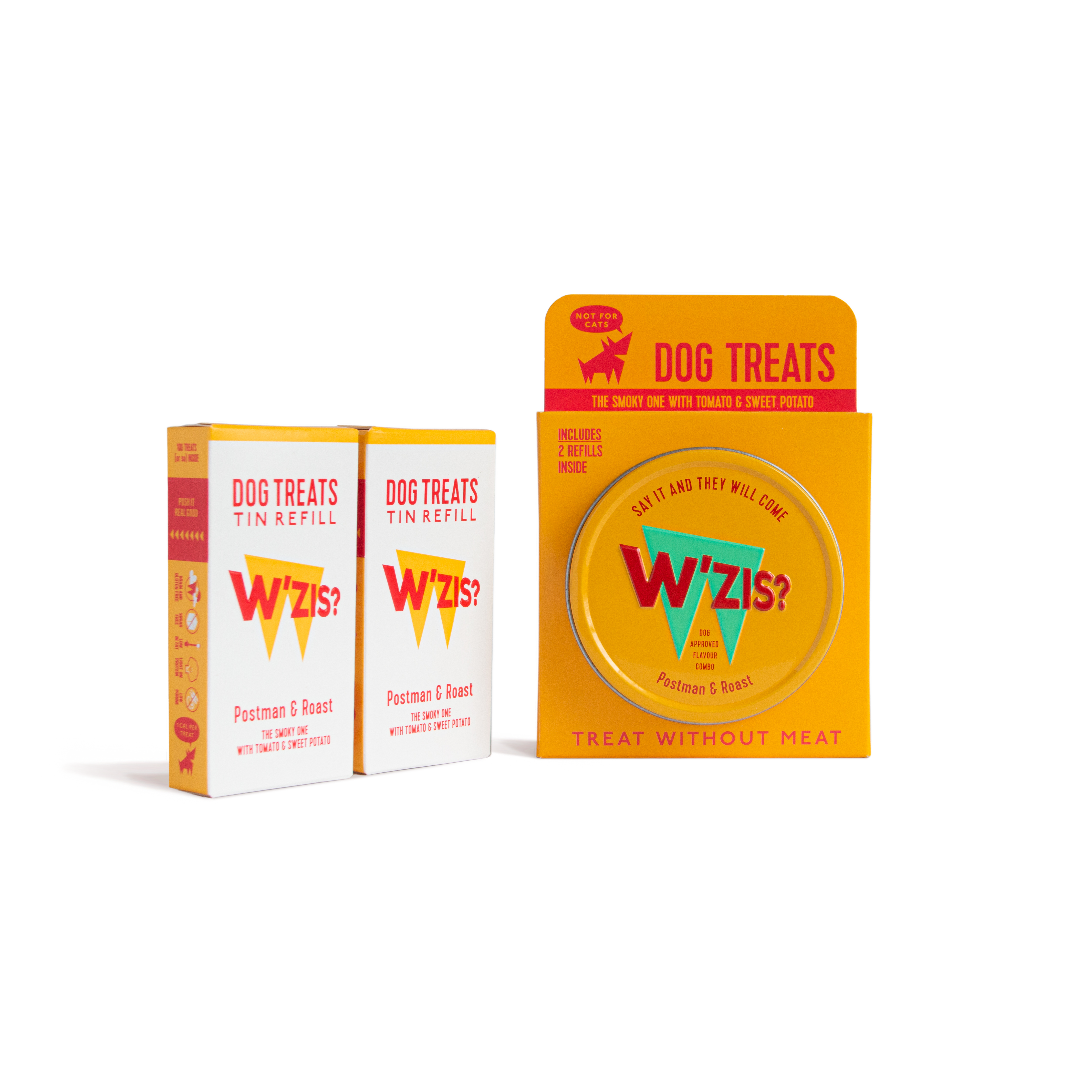 W'ZIS – Großhandel Leckerlis – Hund – W'ZIS Postman & Roast: Dose mit Nachfüllpackungen (8 Stück im Außenkarton)2