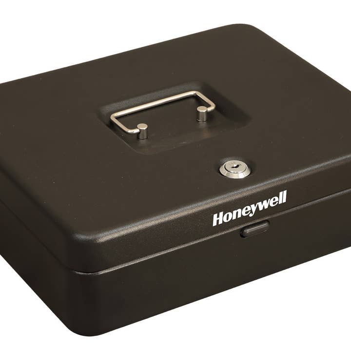 Black Honeywell Steel Tiered Cash Tray with Key Lock 6213 for wholesale on Faire