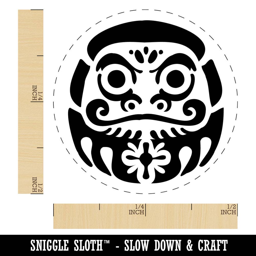 Sniggle Sloth - Wholesale Rubber/Decorative Stamp - Japanese Daruma Doll Zen Buddhism Bodhidharma Rubber Stamp for Stamping Crafting Planners0