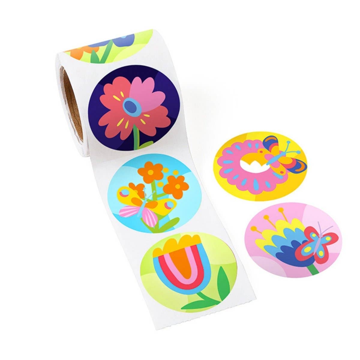 Kids Party Craft – wholesale Sticker – Child & baby – Flowers Sticker Roll (120 Stickers)0