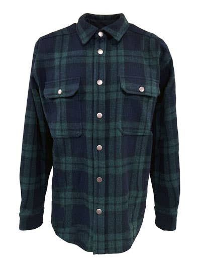 Wool Plaid Shirtjac Snap Closure 11.5 OZ - Reg for wholesale by Woolly Dry Goods