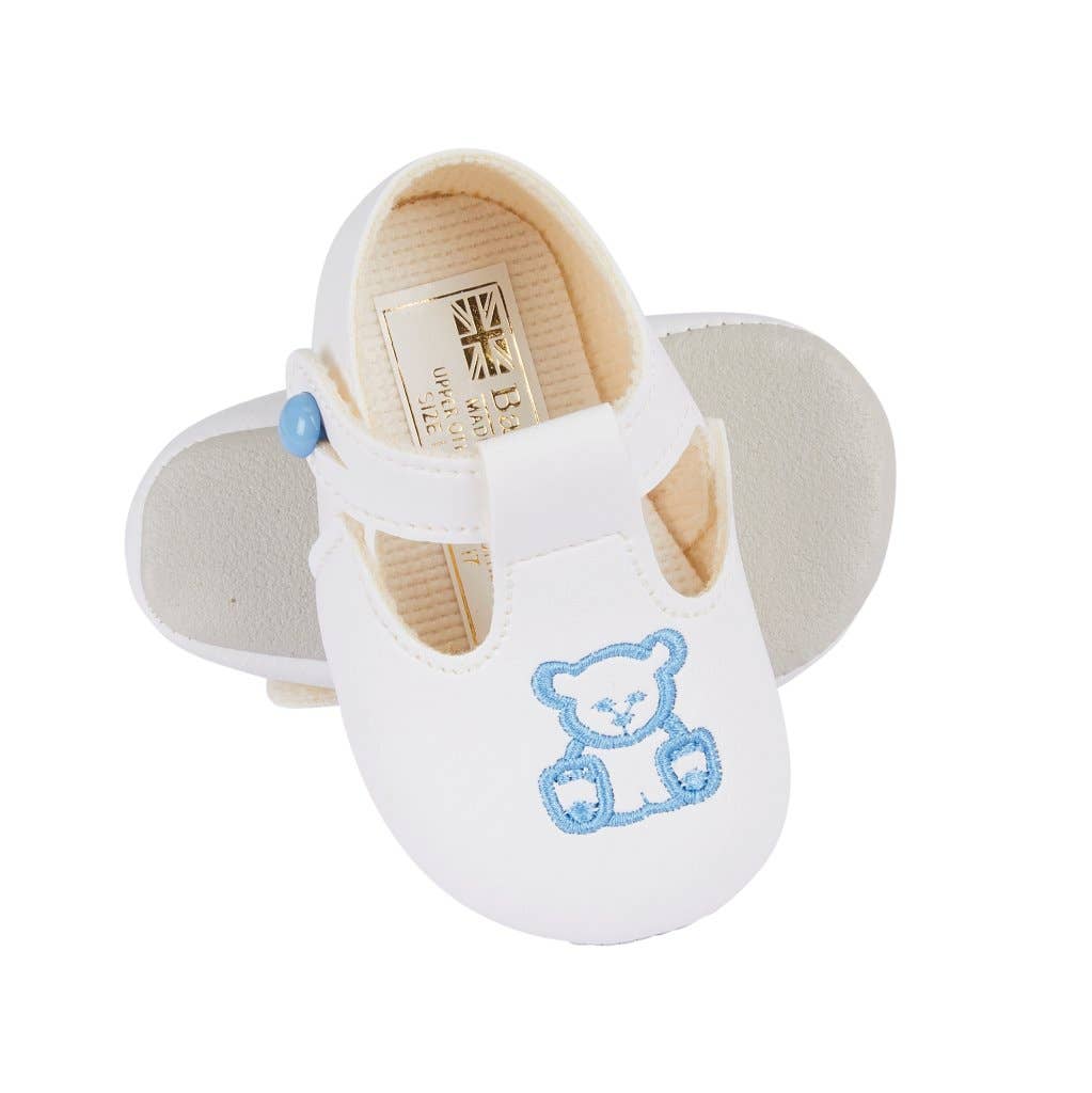 Early Days & Baypods - Wholesale Crib Shoes - Baby - B117 Soft sole baby shoes button T-bar with Teddy embroidery7