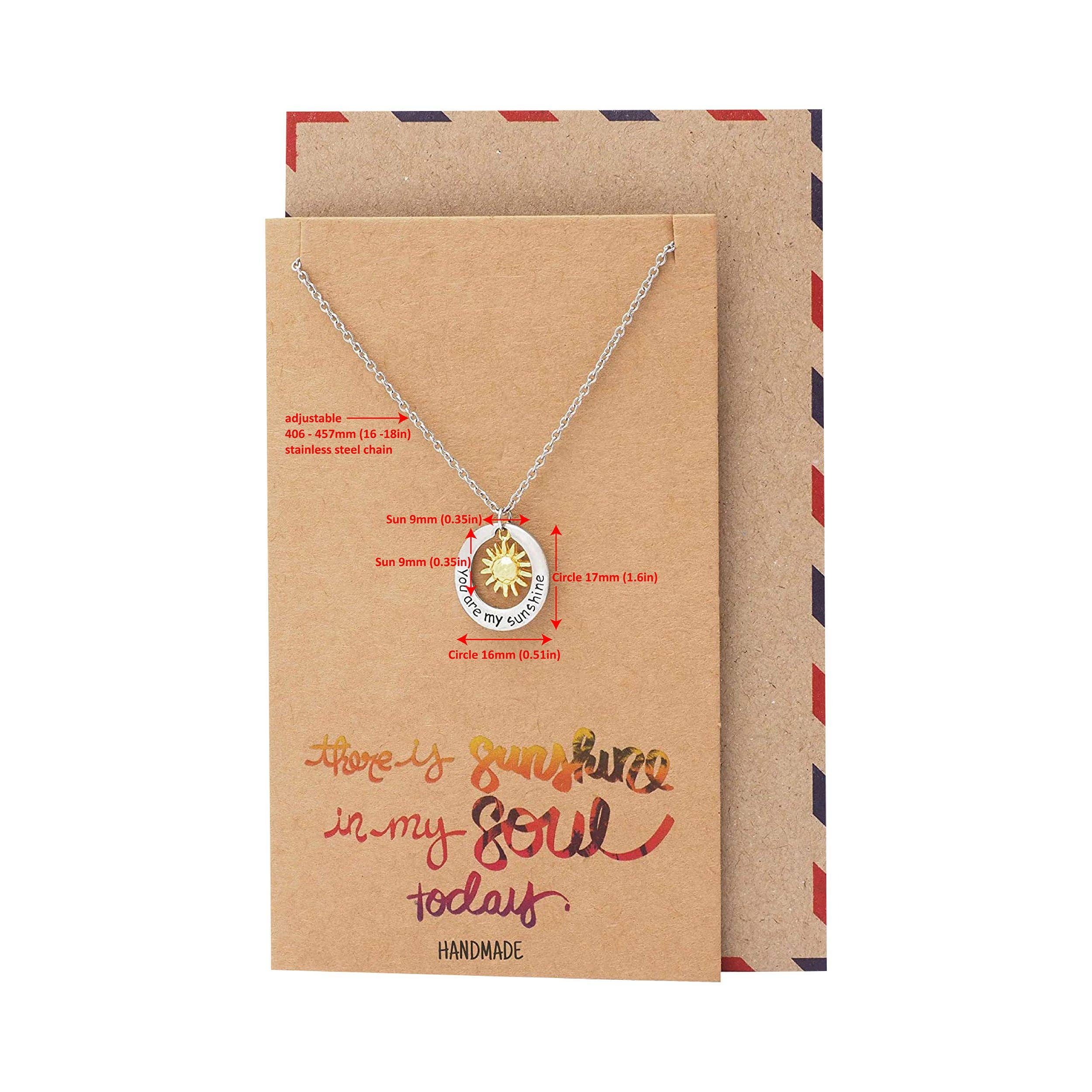 Quan Jewelry - Wholesale Pendant/Charm Necklace - Liv You Are My Sunshine Necklace Engraved Gifts Jewelry Gree2