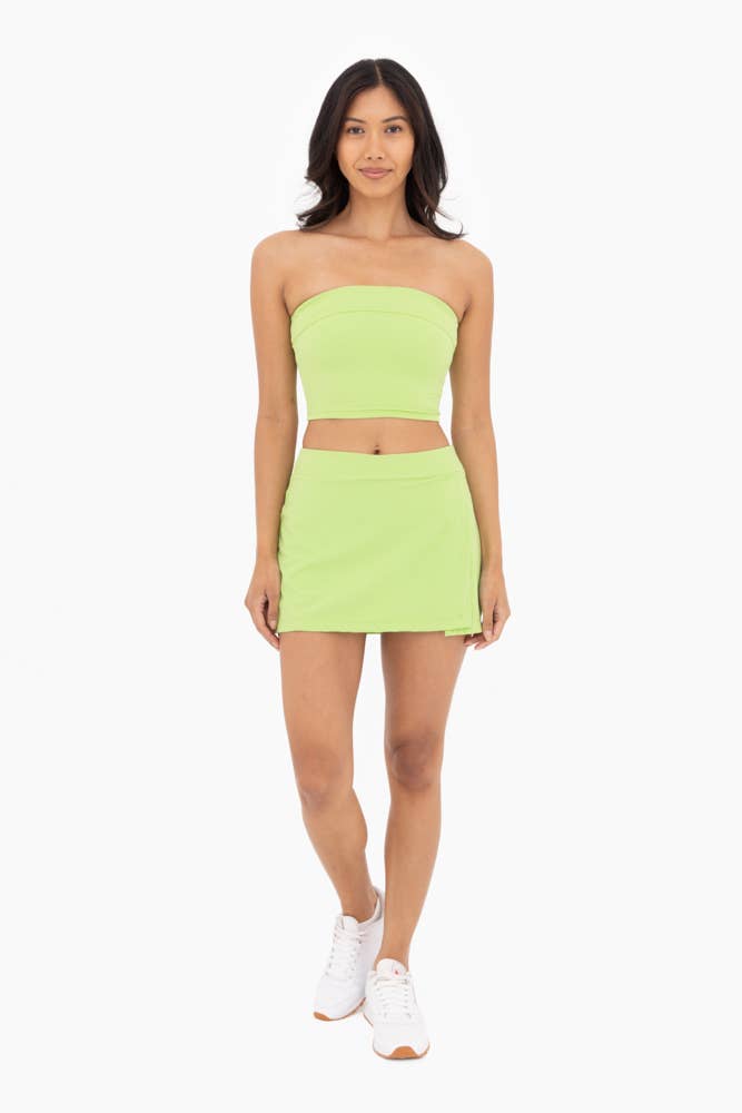Mono B - Wholesale Skort - Women's - GREEN - A-Line Side Slit Tennis Skort3