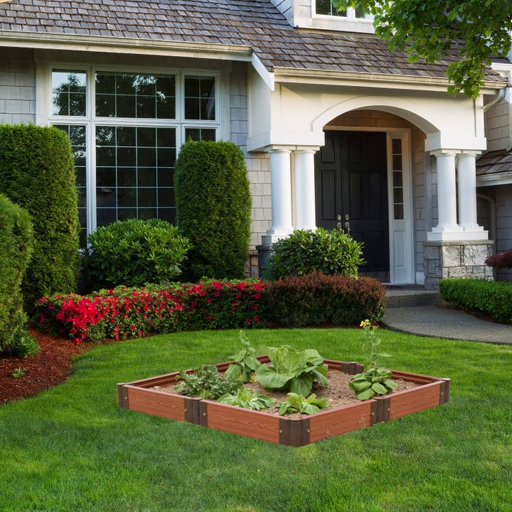 Quickway Imports – suporte para vasos de plantas por atacado – Caixa de plantador de flores de cama de jardim ao ar livre com aparência de madeira6