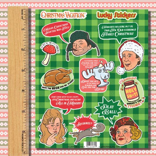 National Lampoon's Christmas Vacation Vinyl Sticker Sheet for wholesale by Lucky Mfg. Co.