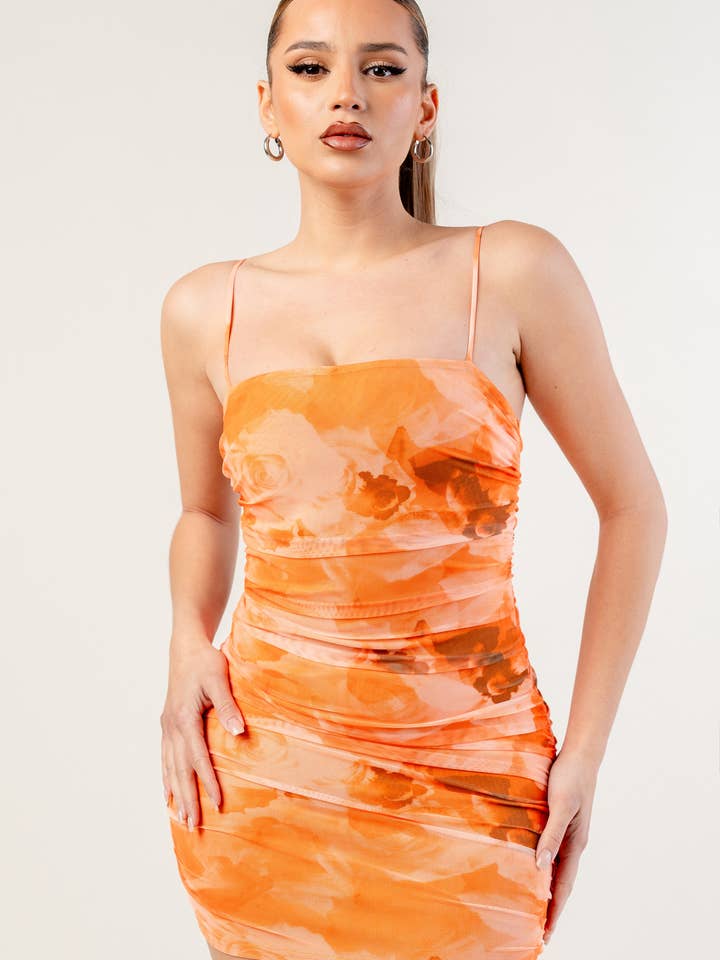 PDKS78582NTP_MESH PRINT MINI DRESS for wholesale by PRIVY