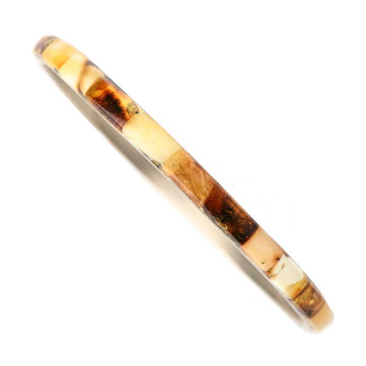 Mosaic Amber & roestvrij stalen ronde uniseks armband voor wholesale door The Natural Amber