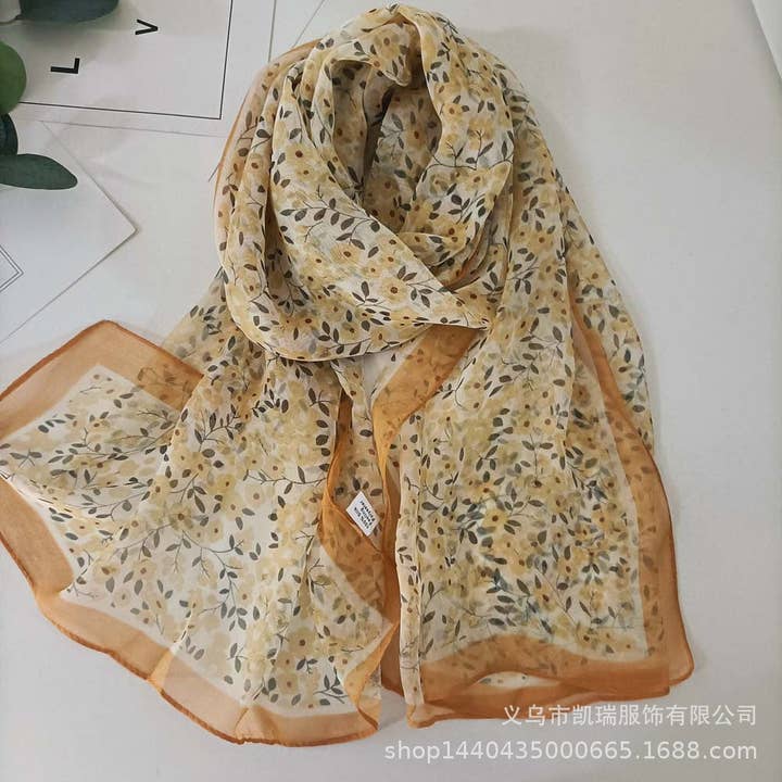 SALINA TRADING INC - Wholesale Scarf – Women's - Summer Lotus Flower Print Sunscreen Scarf12