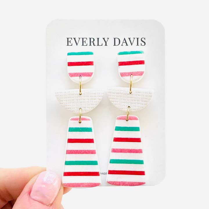 Brincos Gracie com Riscas por atacado de Everly Davis Co