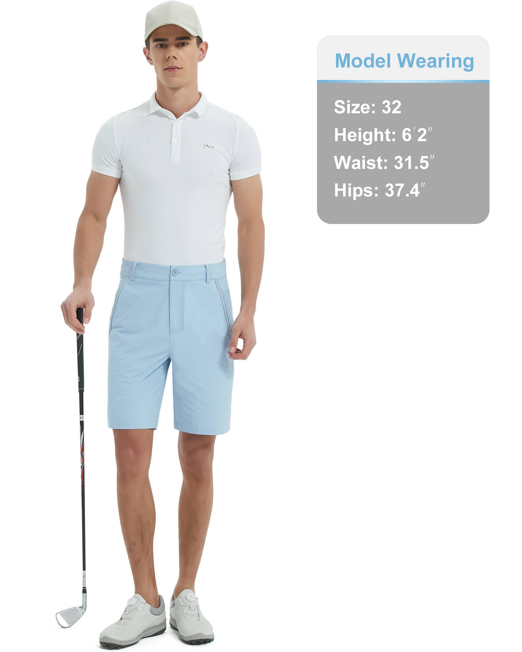 Qing Dao Lai Si Ma Te Fang Zhi You Xian Gong Si - Vente Short de sport – homme - Short de golf stretch pour hommes avec poches, taille élastique24