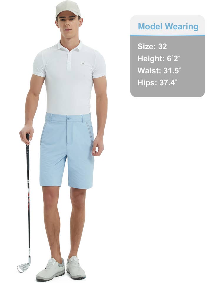 Qing Dao Lai Si Ma Te Fang Zhi You Xian Gong Si - Vente Short de sport – homme - Short de golf stretch pour hommes avec poches, taille élastique24