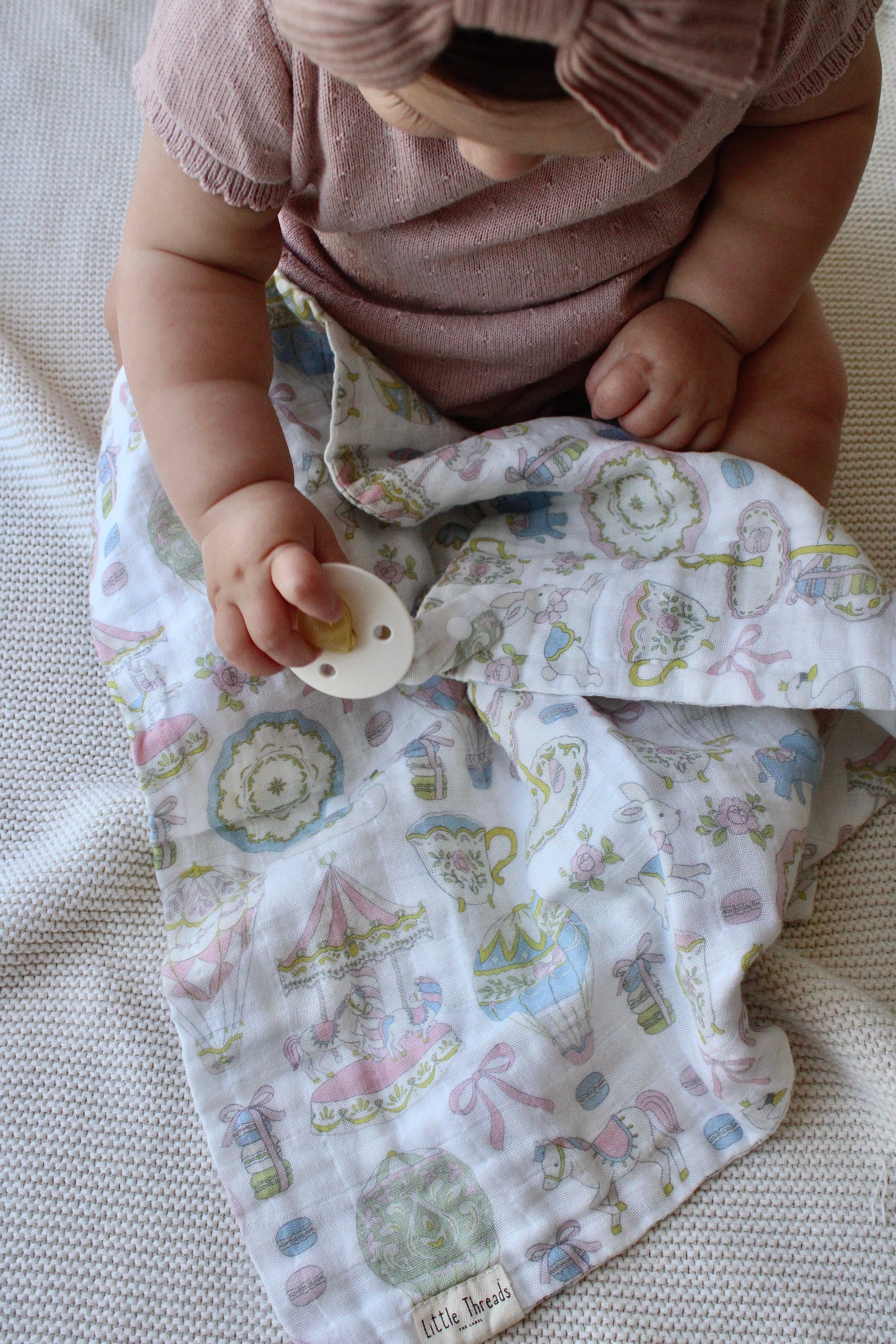 Little Threads - Wholesale Security/Cuddle Blanket - Baby - Dreamy Carousel Lovey2