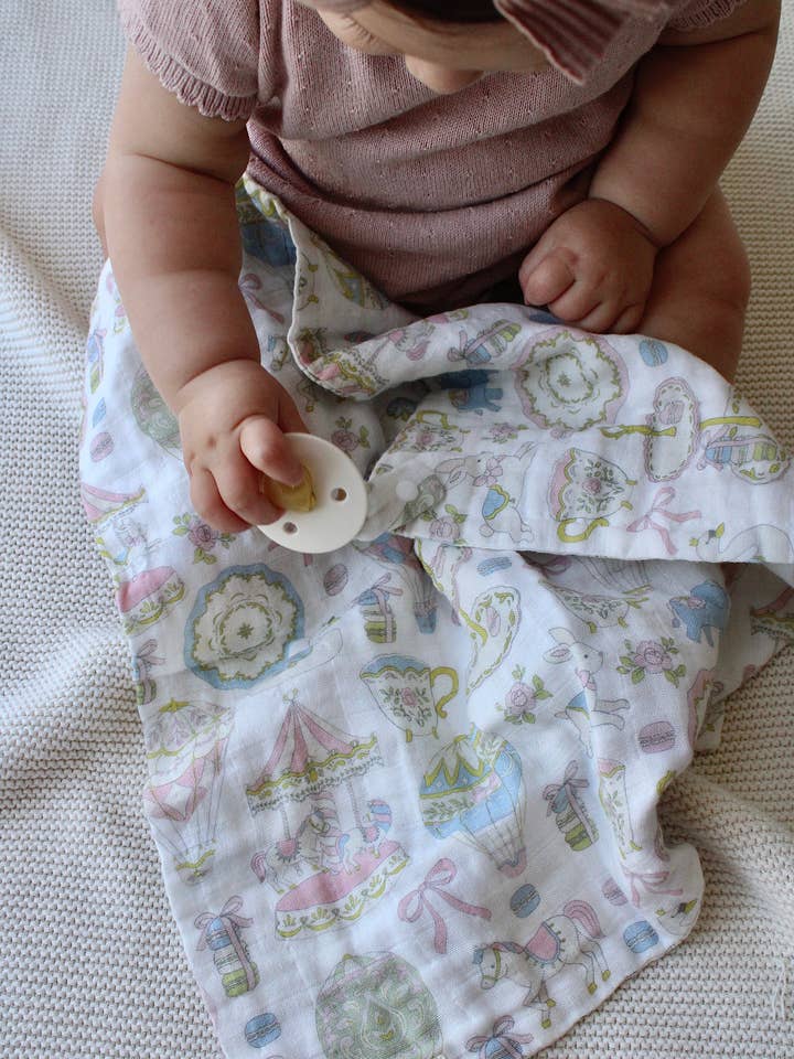 Little Threads - Wholesale Security/Cuddle Blanket - Baby - Dreamy Carousel Lovey2
