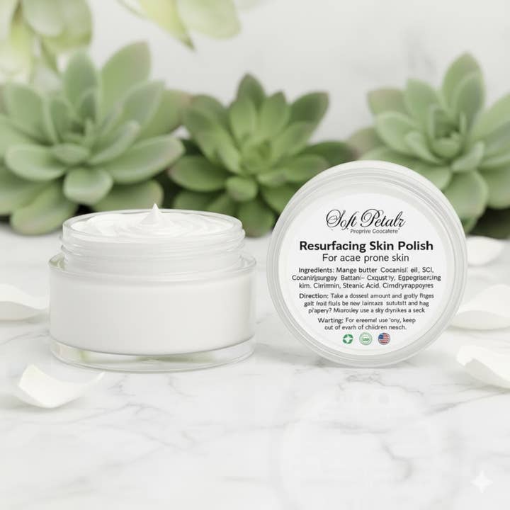 Resurfacing Face Polisher for wholesale by Soft Petalz Organic Cosmetics LLC