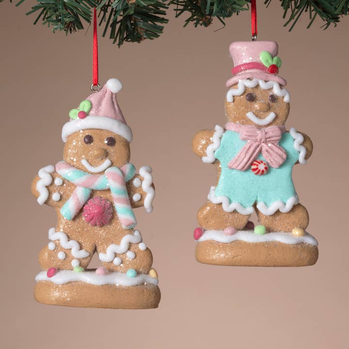 Gerson Christmas 5"H Clay Dough Holiday Gingerbread Man Orna for wholesale by The Gerson Companies