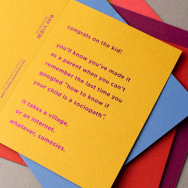 Parabéns no Criança - Cartão de Saudações por atacado de Bay View Printing Co