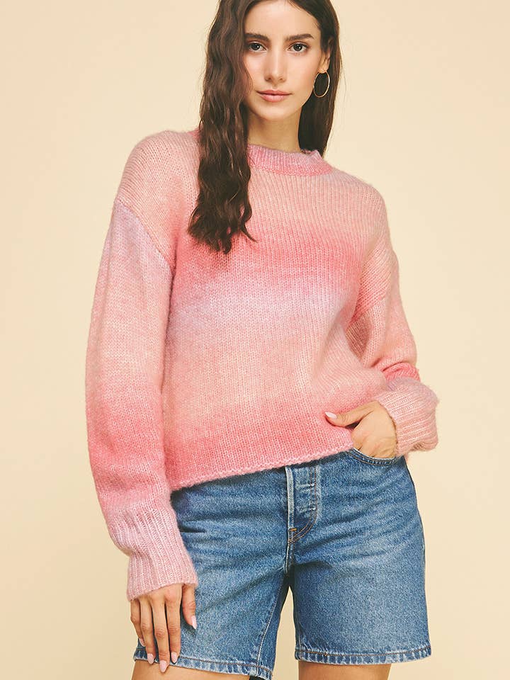 GRADIENT CREW NECK SWEATER - 6342W for wholesale by PINCH