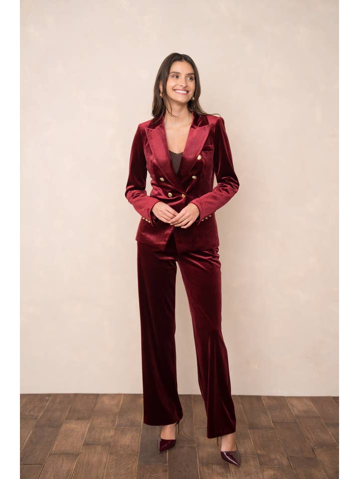 Attentif Paris - Wholesale Jacket – Women's - Double-breasted velvet jacket with gold buttons56